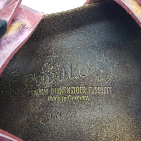 Papillio by Birkenstock Sydney Batik Sandals 41 Womens Slip‎ On Leather Pink - Picture 9 of 9